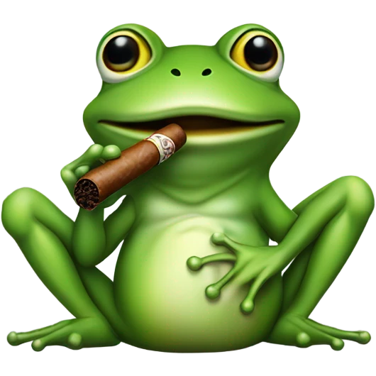 Frog smoking cigar emoji