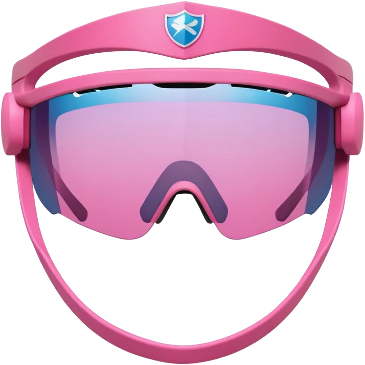 sporty pink shield visor sunglasses with extra thick bulky frame, athletic design, one-piece lens, heavy-duty look emoji