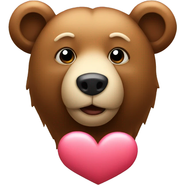 Heart with bear emoji