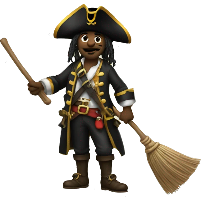 Pirate with a broom emoji
