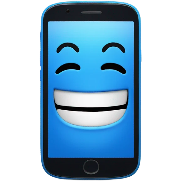BLUE smartphone laughing emoji