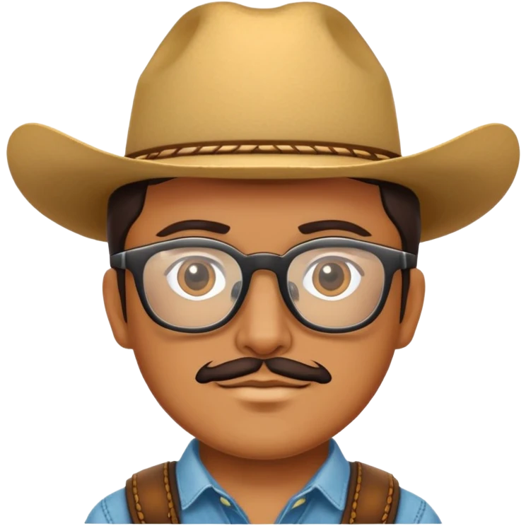 Vaquero moreno de piel con gafas  emoji