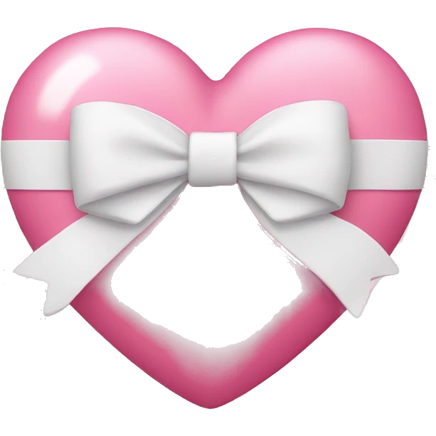 Pink heart with white bow emoji
