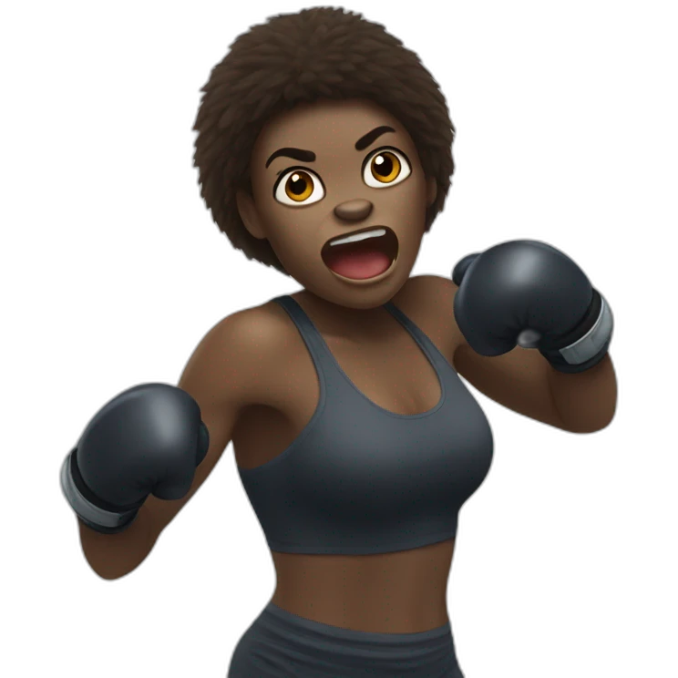 Gorilla boxing woman emoji