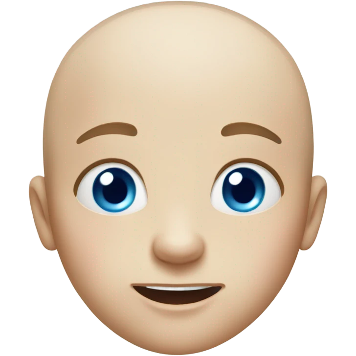 bald boy with open mouth blue eyes emoji