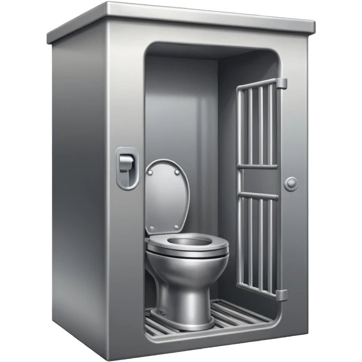 Stainless steel jail cell toilet emoji