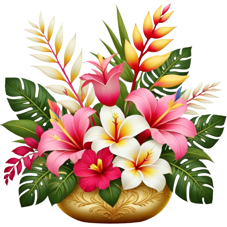 Romantic pink-red-gold-yellow-white pastel lush tropical exotic aesthetic emoji