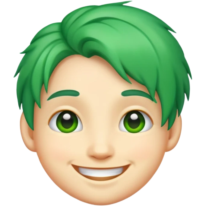 laughing emoji with green hair  emoji