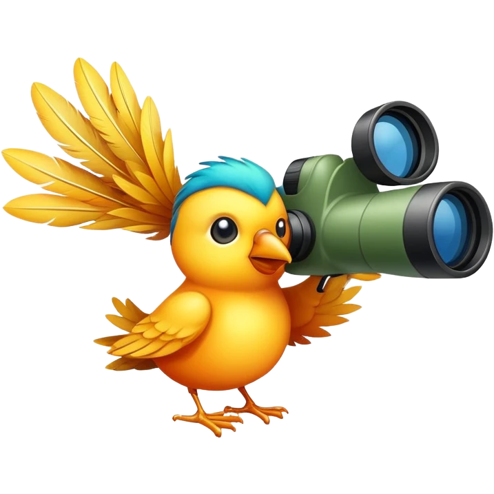 Bird with monoculars emoji