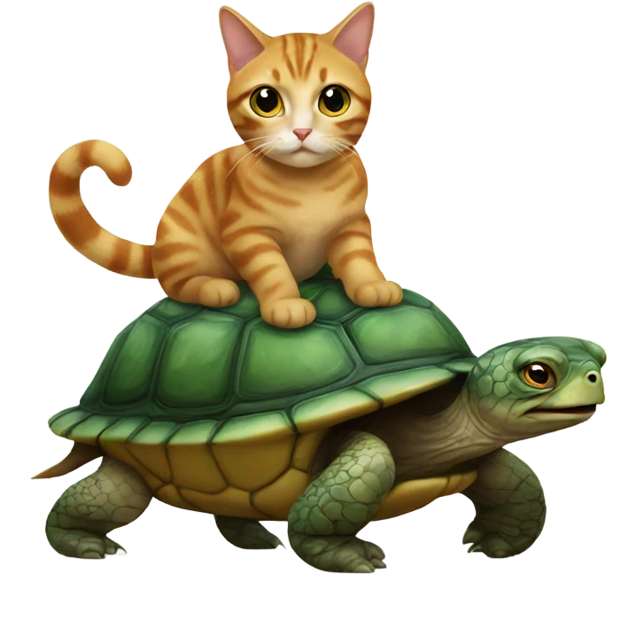 Cat riding turtle  emoji
