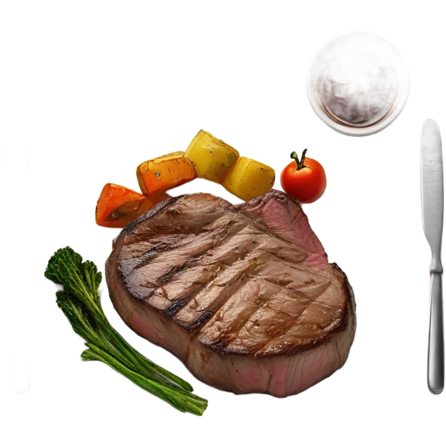 steak dinner on white plate emoji