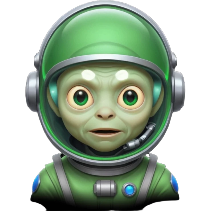 Neon gollum with a space helmet on emoji