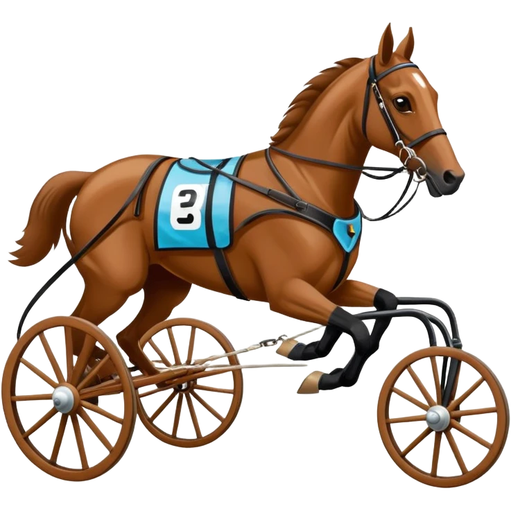 Harness racing sulky with driver emoji