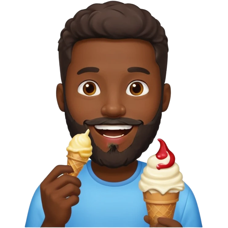 bearded black man ice cream emoji