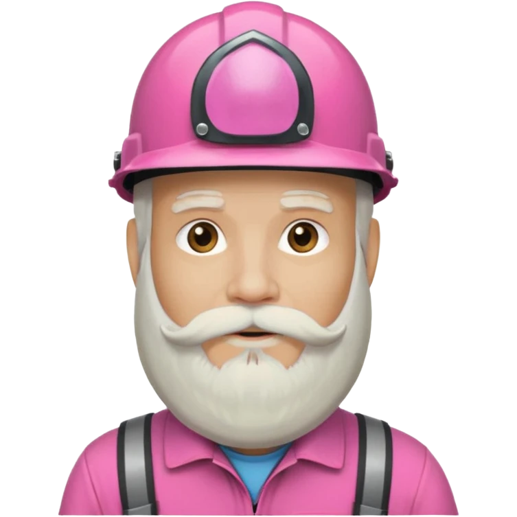 pink helmet old, long white beard emoji