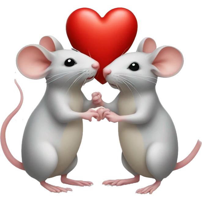 two mice and heart  emoji