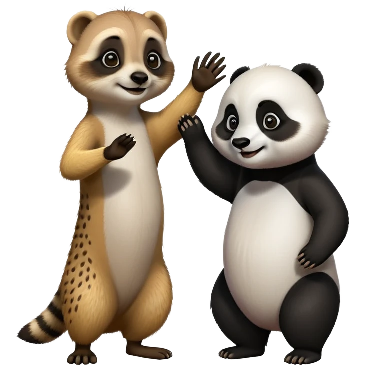 Meerkat high five a panda emoji