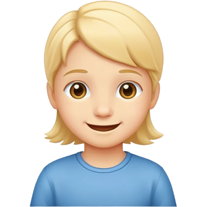 child standing with a smile, cheerful and confident emoji