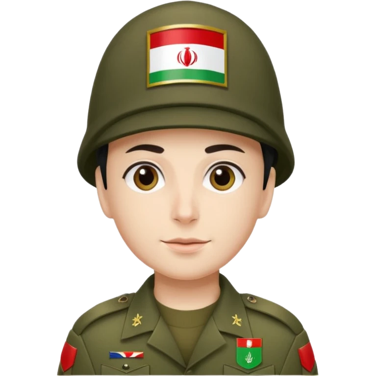 دقیق کلاه سرباز و پرچم ایران emoji