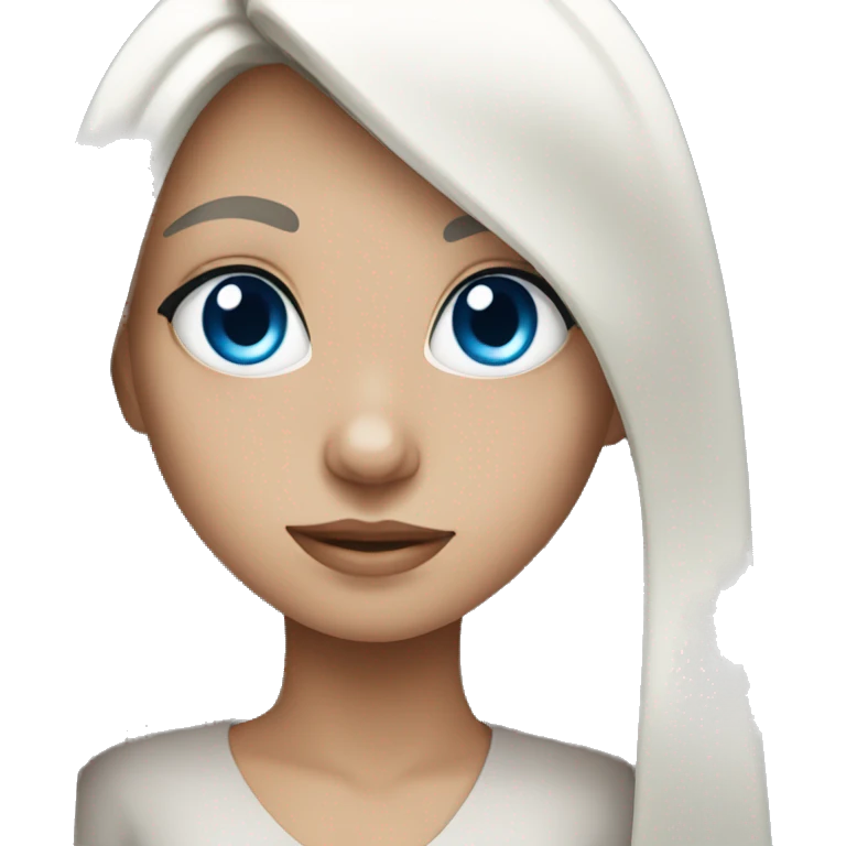 girl with long black hair and blue eyes  emoji