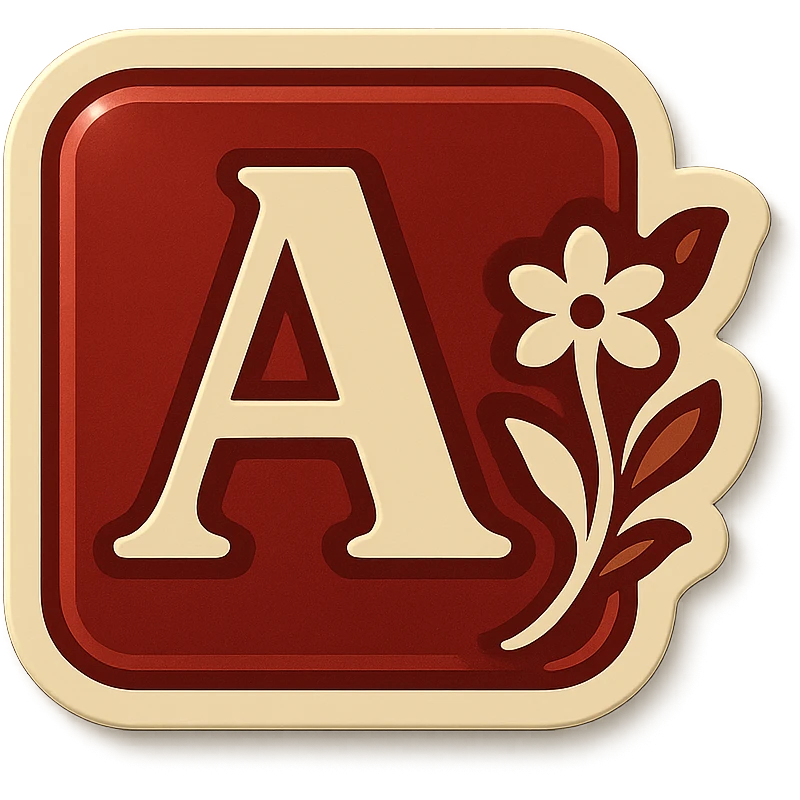 eastern plaque for letters, retro sticker style, burgundy and beige colors, minimalist floral ornament, soft shadows, transparent background emoji