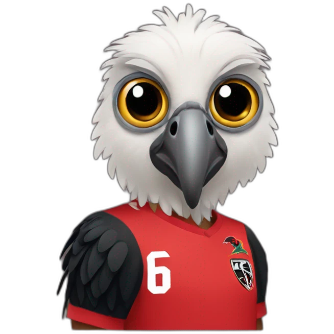 vulture wearing flamengo soccer tshirt emoji