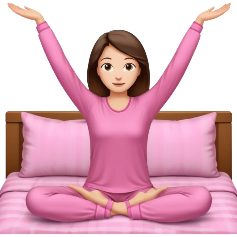 {
      "type": "human",
      "look": "pink pyjama lady, long sleeves, stretching arms",
    } emoji