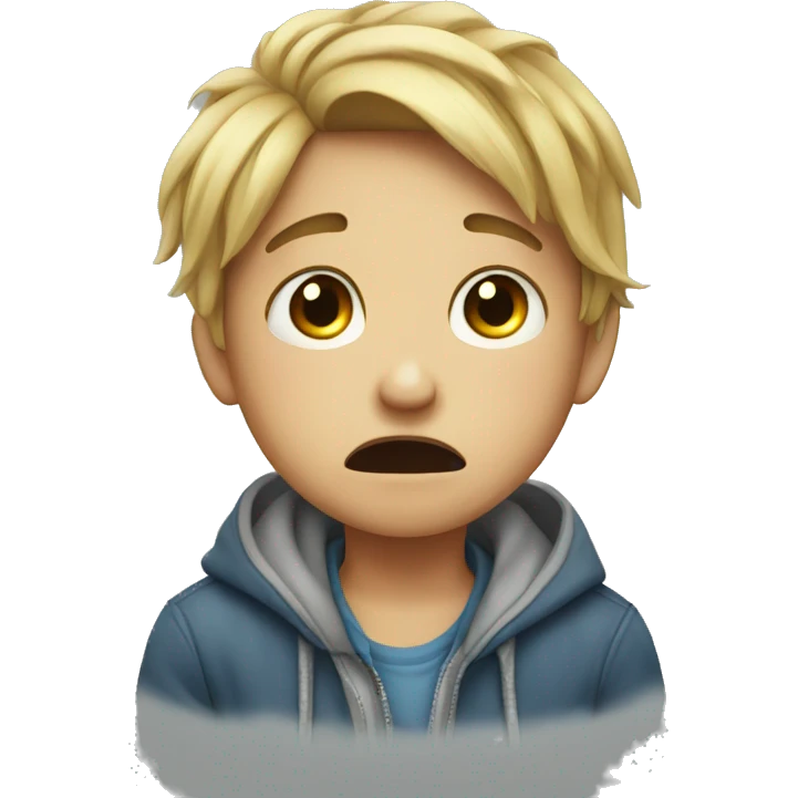 Boy crying with girl  emoji