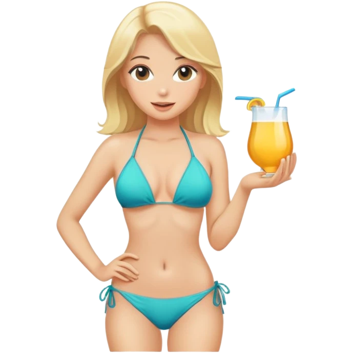 Sexy blond girl in bikini emoji
