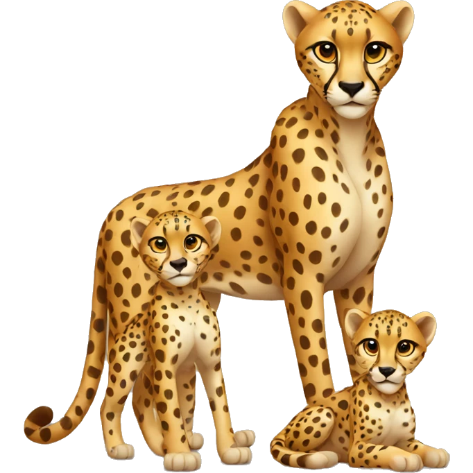 cheetah mom and cheetah baby emoji