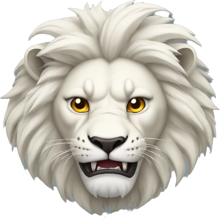 Angry white lion emoji