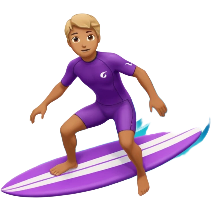glitter surfer purple surf in wave ocean cian emoji