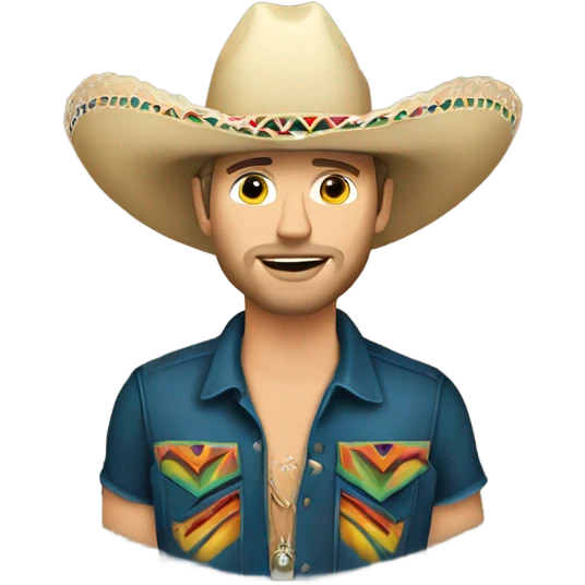 Caucasian male Country singer with Mexican sombrero emoji