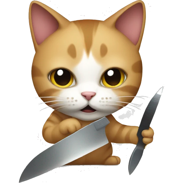 Cat holding a knife  emoji