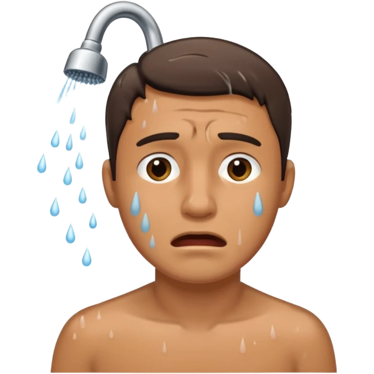 Man crying in shower emoji