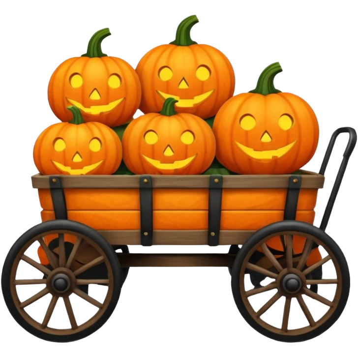 Gothic wagon with pumpkins in it emoji