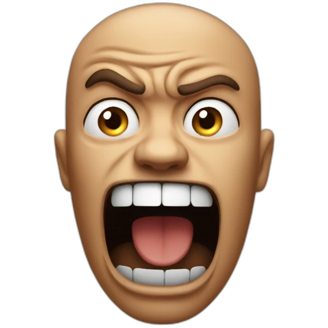 shut up, screaming, mad emoji