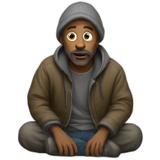 homeless man hungry emoji