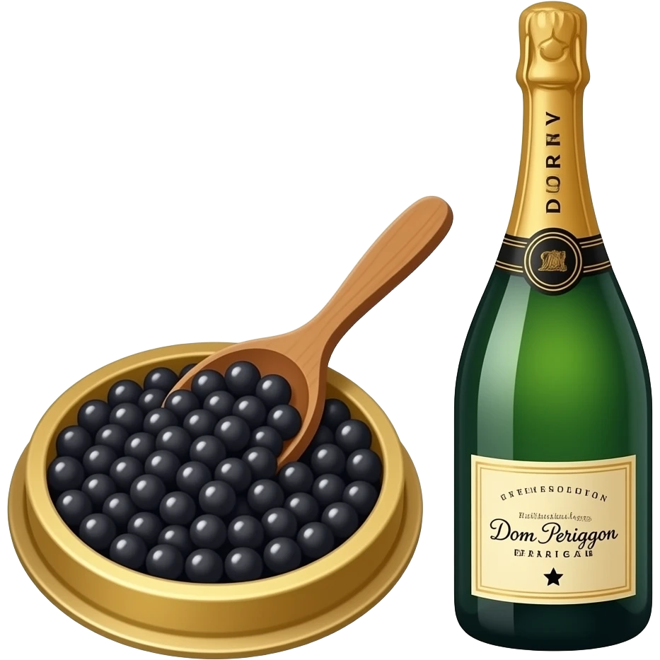 Caviar and Dom Perignon champagne emoji