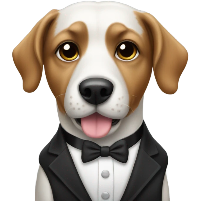 Dog in tuxedo emoji