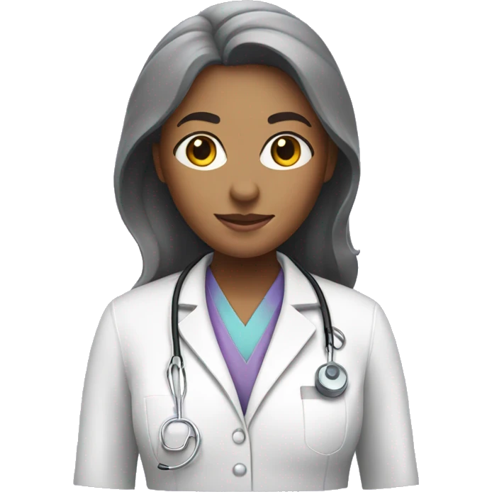 Female doctor with a light purple scrub emoji