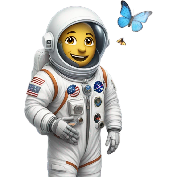Astronaut holding a butterfly emoji