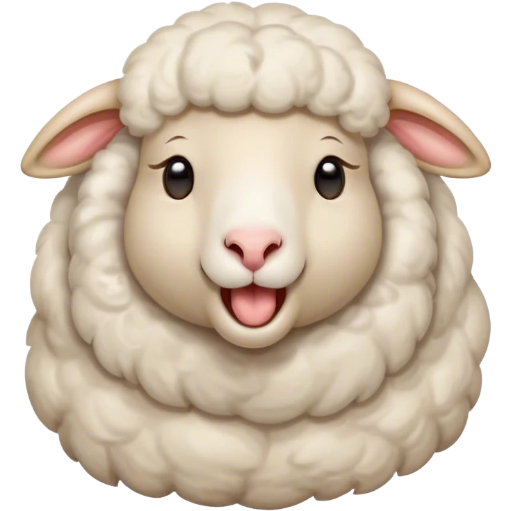 Cinematic Cute Yawning Sheep Portrait Emoji, Head tilted slightly with a dramatic, wide-open yawn, showcasing a soft, downy white fleece with gently drooping ears, round gentle eyes barely open in drowsy contentment, Simplified yet irresistibly adorable features, highly detailed, glowing with a soft, cozy glow, high shine, relaxed yet expressive, stylized with a touch of whimsical charm, bright and endearing, soft glowing outline, capturing the essence of a sleepy yet affectionate sheep, so drowsy it feels like it could stretch out of the screen and curl up for a nap! emoji