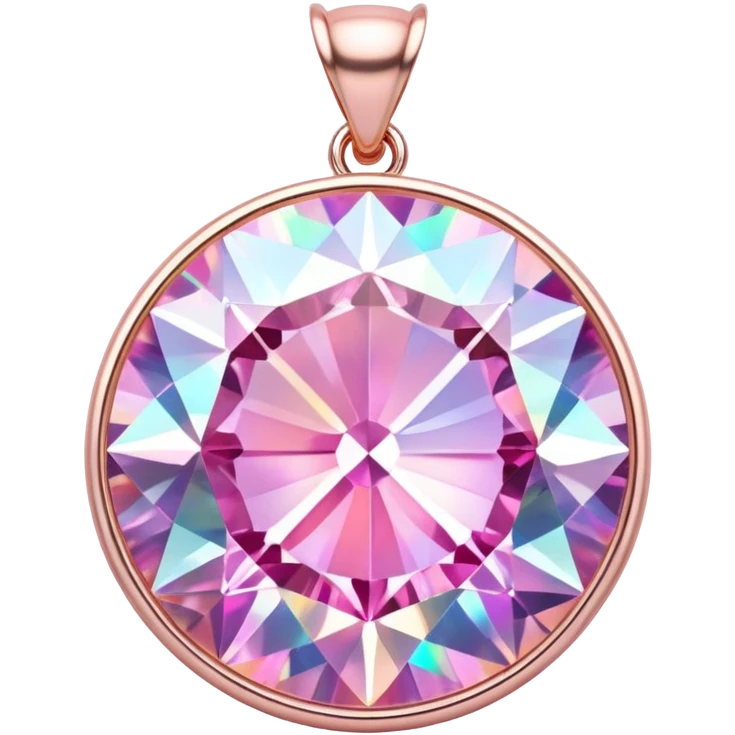 Pink Round Diamond Holographic Pendant  emoji