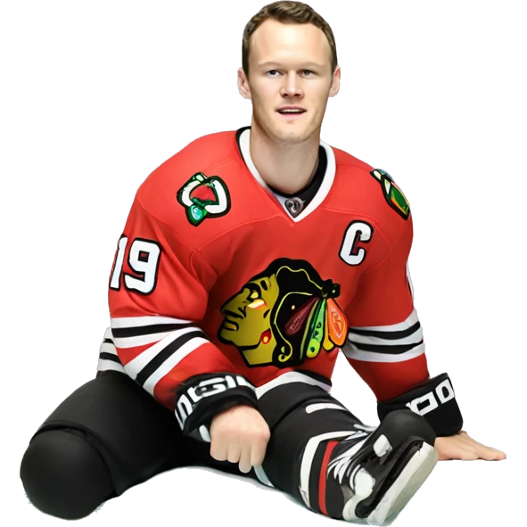 Jonathan Toews laying on a rainbow cake emoji