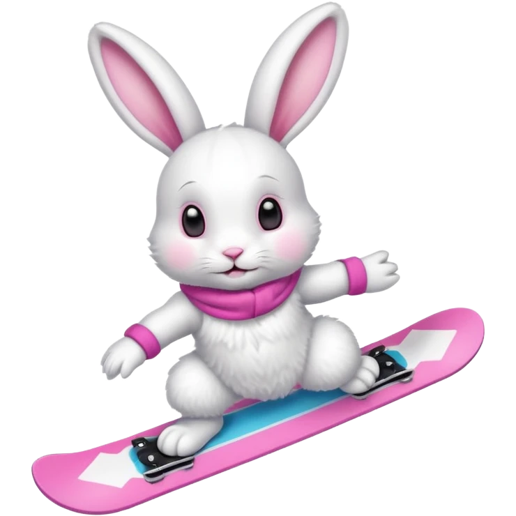 A bunny on a snowboard emoji