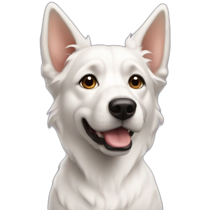 pointy ears White dog emoji