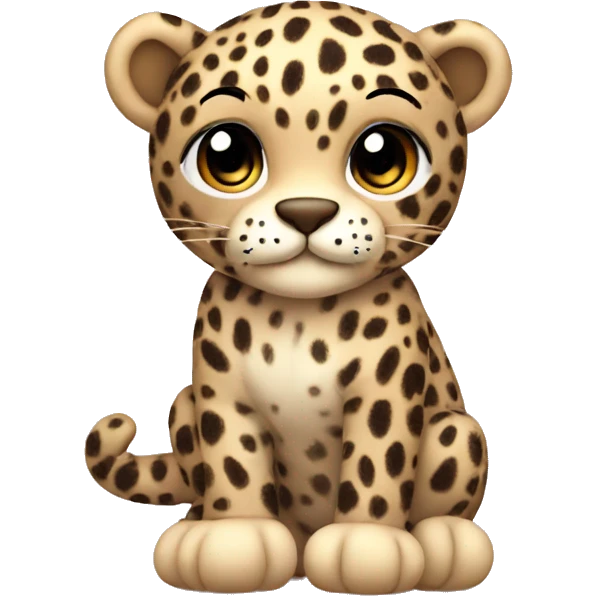 whole body of leopard in jellycat style emoji
