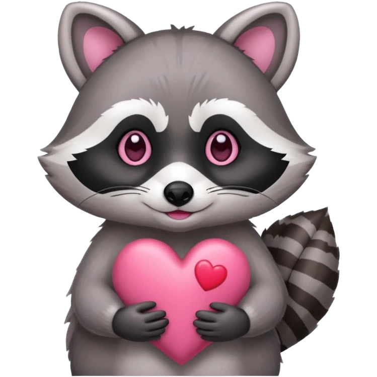 Raccoon with  heart emoji
