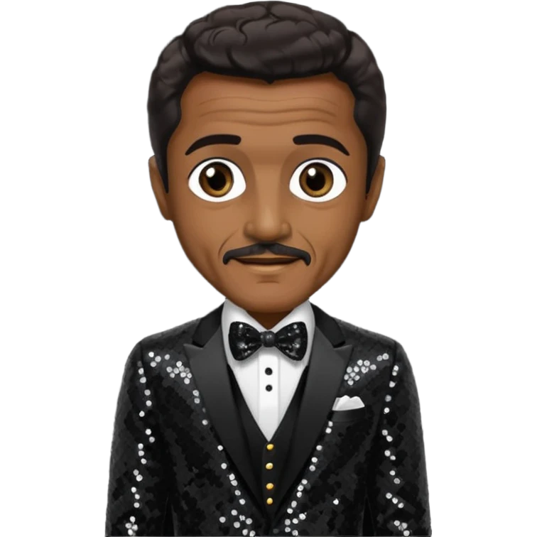 Sammy Davis Jr with dark brown hair, black sequin outfit emoji